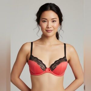 Frederick's of Hollywood Red and Black Bra